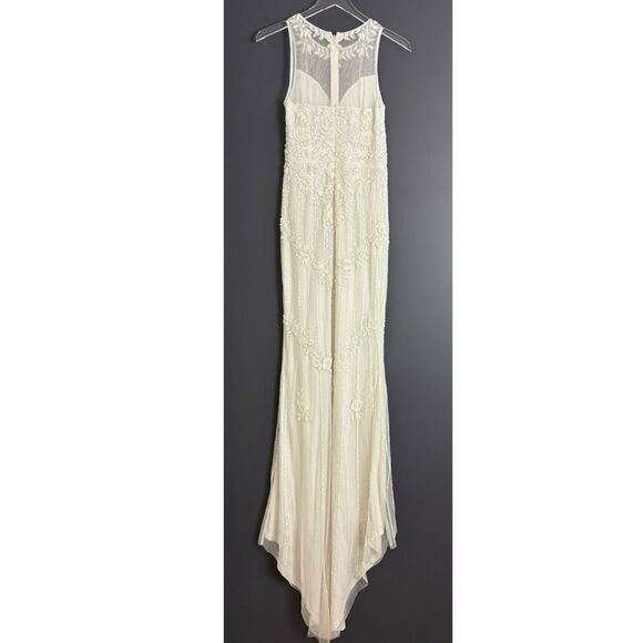 Lulus Modern Fairytale White Mesh Beaded Sequin Mermaid Maxi Dress Small NEW - Picture 5 of 16